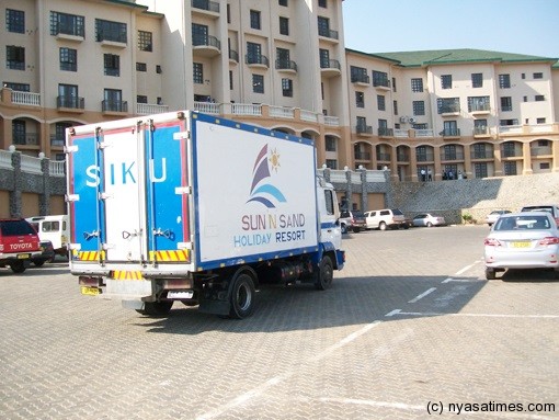 One of the siku vehicles which was parked at Msonkho House