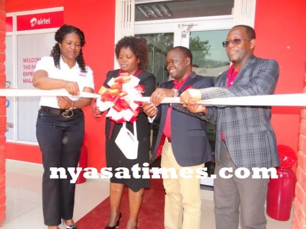 Opening of Airtel Express Shop in Karonga. Pic by Chancy Gondwe, Nyasa Times