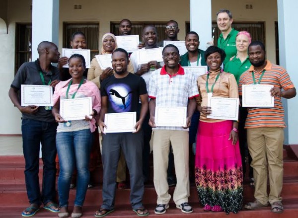 Participants during the training