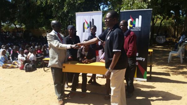 Kadango of PIL has been making the donation of desks to schools
