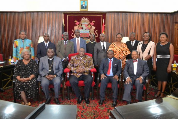 PIM Church leaders in a group photo with President Mutharika during the audience at Sanjika palace in Blantyre.