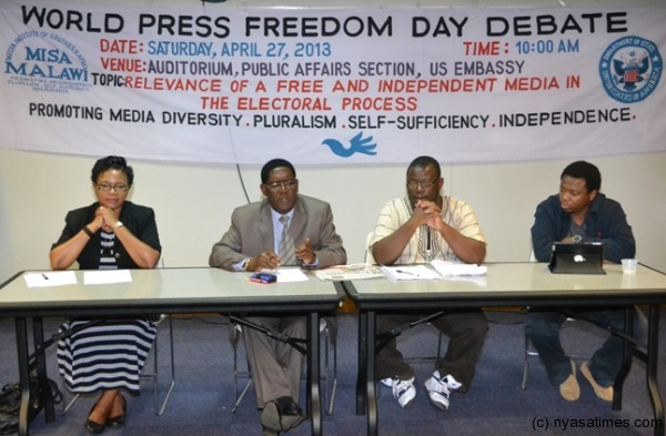 Panelists of the Central Region World Press Freedom Day debate. pic by Felix Washon, MANA