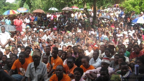 Part of the crowd that attended Mpinganjira's rally