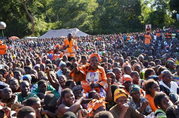 Part of the crowd that attended the Development Rally in Nkhata on Sunday