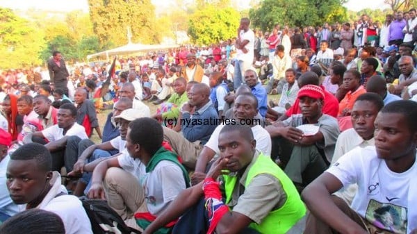 People listening attentively to Chakwera.....Photo Jeromy Kadewere.