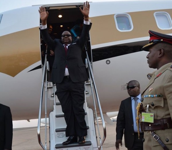 Mutharika travelled on a private jet