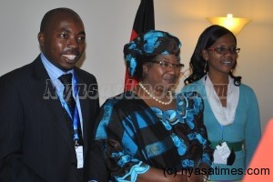 President Banda Banda flanked by Idriss Nassah of Oxfam International 