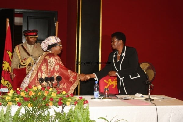 President Banda is welcomed at the function by Chief Secretary to Government Hawa Ndilowe