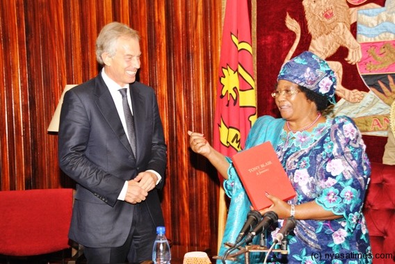 President Banda and Blair last year when the two met in Malawi