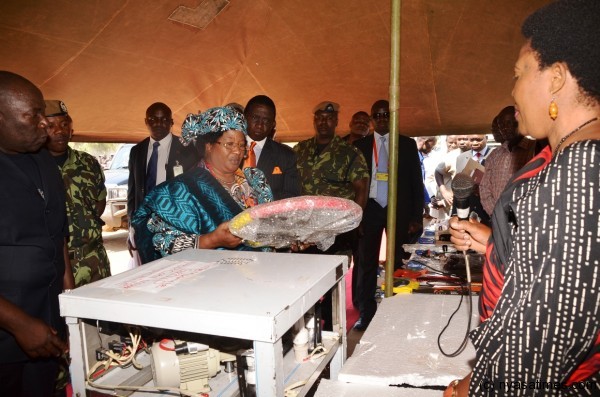 President Banda samples some of the tools