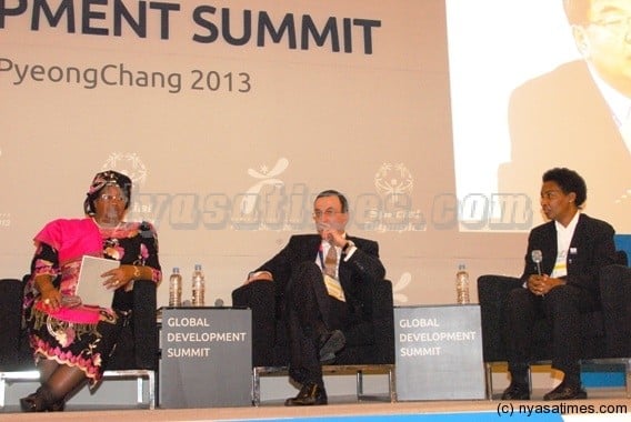 President Banda taking part in a panel discussion