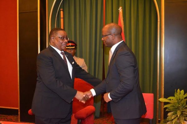 President Mutharika and Minister of Land Atupele Muluzi: His inclusion in cabinet hailed