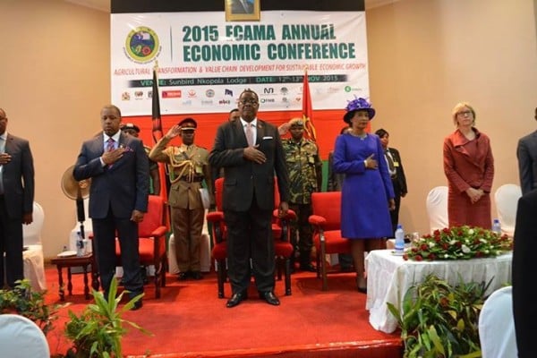 President Mutharika, First Lady and Vice President Saulos Chilima at Ecama conference