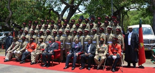 President Mutharika, Vice President Saulos Chilima and the cadets