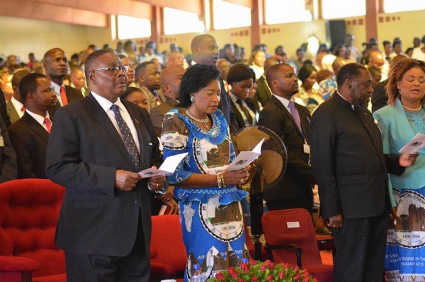 President Mutharika and First Lasdy at St Micheal and All Angels church celebration event: The President said Throughout the 125 years the çhurch has stood on the pillars of Service, Hardwork, Patriotism and of course Integrity.