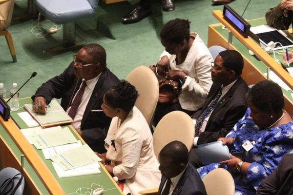 President Mutharika and his Malawian delegation at the UN General Assembly