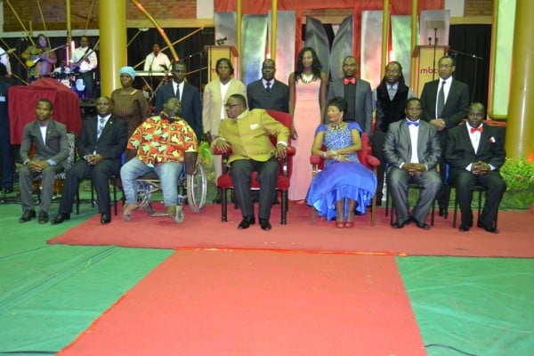 President Mutharika in a group photo with the innovators.Pic Francis Mphweya-MANA
