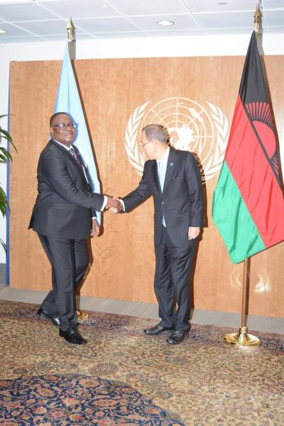 President Mutharika meets UN boss Ban Ki Moon in New York