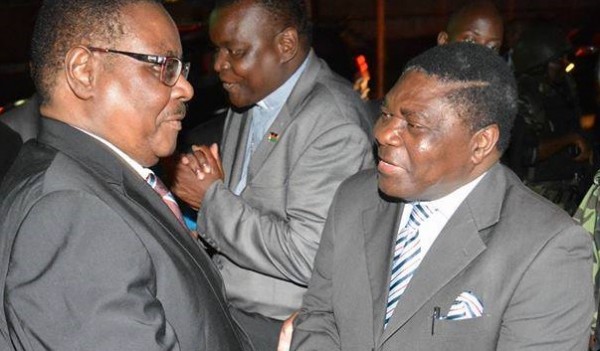 President Mutharika with Apostle Madalitso Mbewe of Calvary Family Church at the night of prayer event