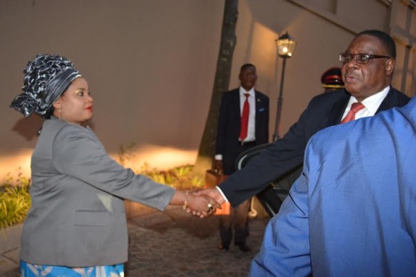 President Mutharika with Minister of Gender Patricia Kaliati
