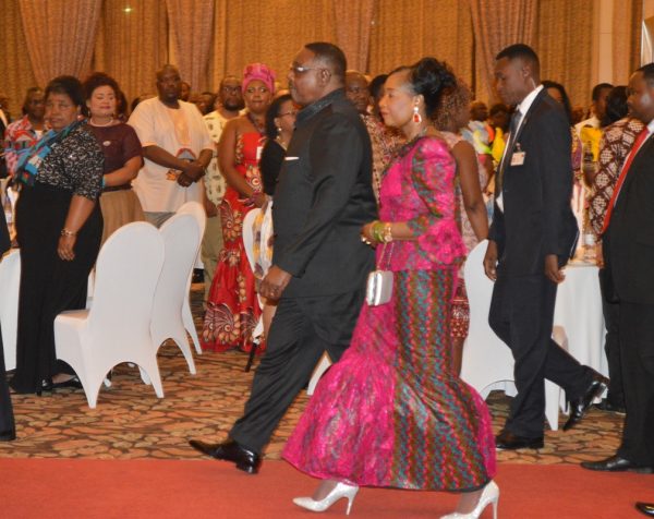 President Peter Mutharika and the First Lady entering the hall the Mulhako wa Alhomwe fundraising dinner at BICC in Lilongwe (C)Stanley Makuti