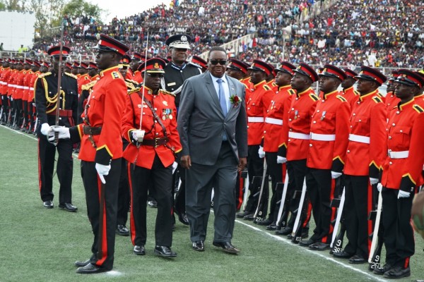 President Peter Mutharika inspects guard of honour by Malawi army-Pic byFrancis-Mphweya