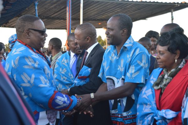 President Peter Mutharika is met by the member of parliament for Mzuzu City Constituency Hon.Leonard Njikho on arrival at Chibavi ground in Mzuzu on Wednesday (C) Stanley Makuti