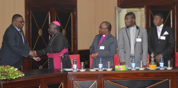 President Peter Mutharika meets Arch BishopThomas Msusa and other different religious leaders at Kamuzu Palace (C) Stanley Makuti- mana