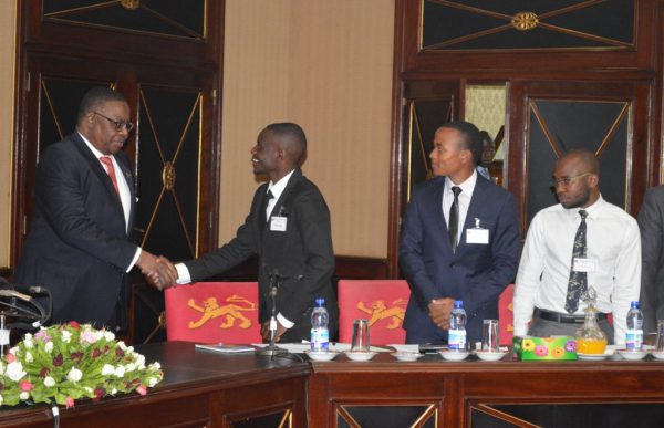 President Peter Mutharika meets public Universities Students at Kamuzu Palace on Thursday(C)Stanley Makuti 