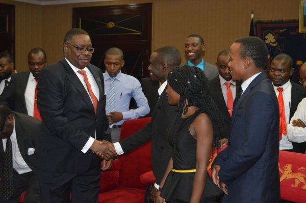 President Peter Mutharika meets public Universities Students at Kamuzu Palace on Thursday(C)Stanley Makuti 