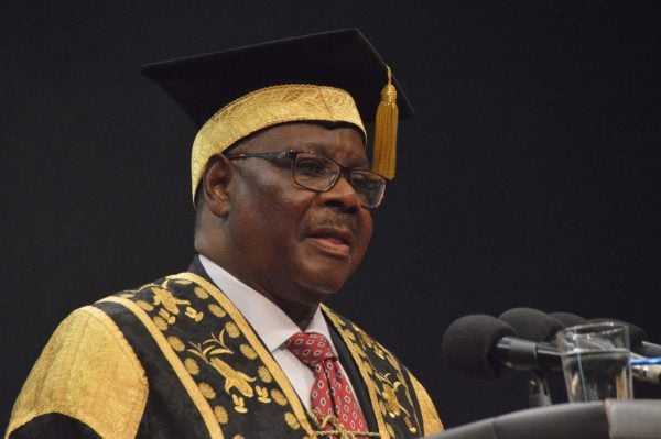 President Peter Mutharika during the first congregation of the Lilongwe University of Agriculture and Natural Resources (Luanar),