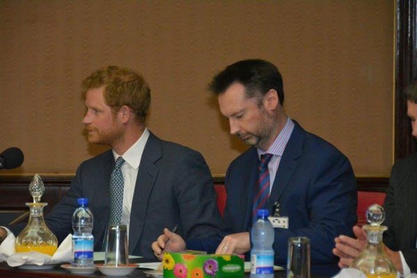 Prince Harry and outgoing British High Commissioner to Malawi, Michael Nevin