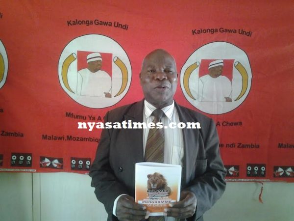 Professor Kanyama Phiri holding this year Kulamba program