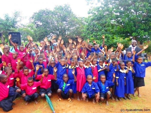 Pupils at Mendulo Primary School in new uniforms provided by AYISE....Photo Jeromy Kadewere