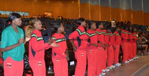 Malawi Queens give Airtel a standing ovation during the launch.-Photoby Leonard Sharra, Nyasa Times