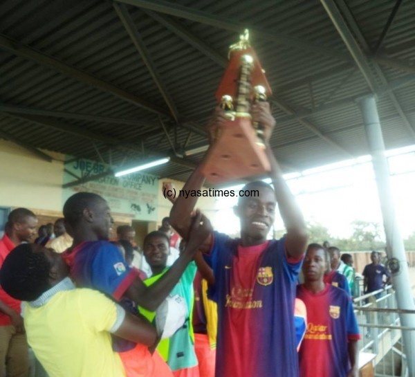 Receiving a trophy