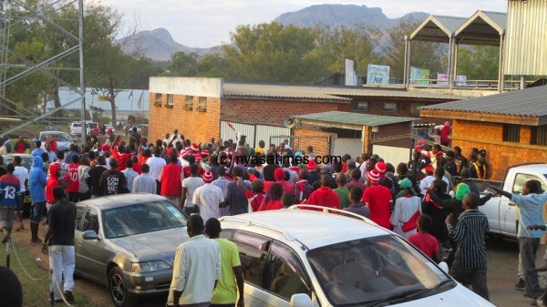 Red Army fans chanting ....Photo Jeromy Kadewere