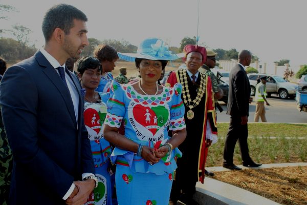 Roundabout contractor is taking  the First Lady Getrude Mutharika around one of the Presidential Way roundabout in Lilongwe(C)Govati Nyirenda