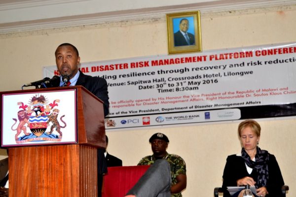 Vice President Dr. Saulos Chilima, Officialy opens the National Disaster Risk Management Platform Conference at Crossroads Hotel in Lilongwe-(c) Abel Ikiloni, Mana