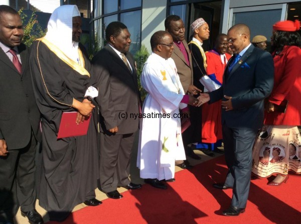 Vice President Chilima greets the clergy