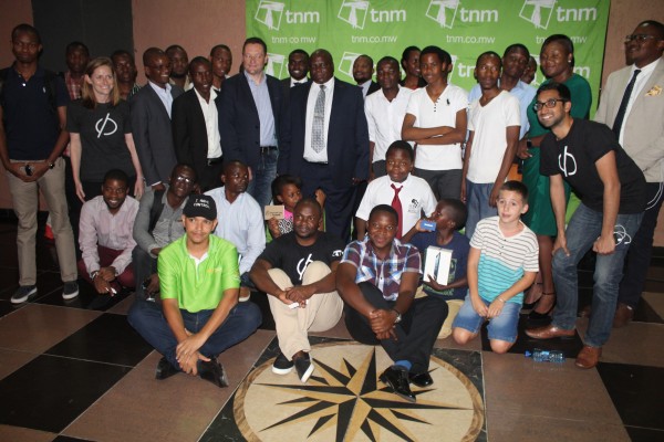 Saidi with TNM, Facebook,IBM officials and the finalists posing for a group photo