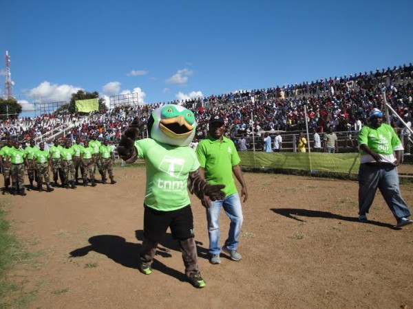 Shasha leads a procession of the trophy in Lilongwe -Photo by Alex Mwezalumo, Nyasa Times