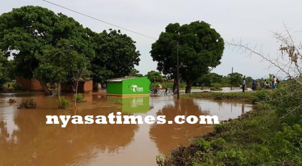 Shop owners in Karonga were left to count the cost of flooding water
