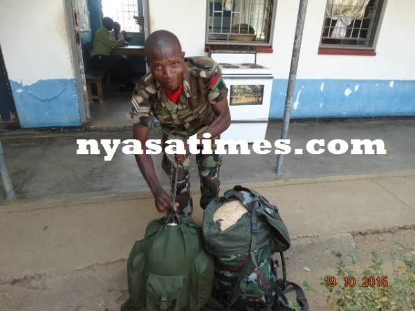 Soldier kept his Indian Hemp in the mititary bags