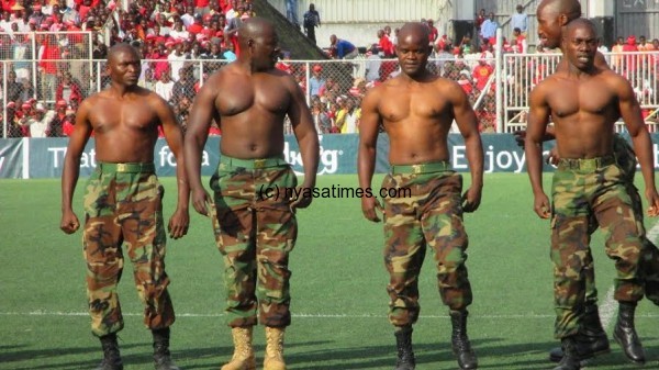 Soldiers in their muscle displays....Photo Jeromy Kadewere