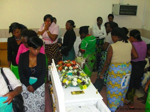 Some of TNM employees paying their last respect....Photo Jeromy Kadewere