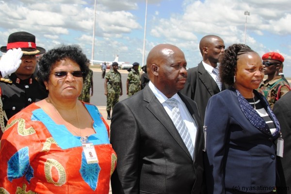Some of the Mozambican officials at Kamuzu International Airport