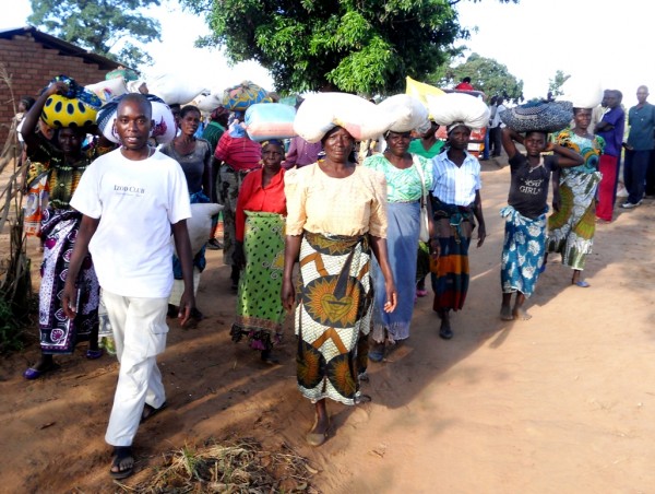 Some of the beneficiaries of the donation - Pic. By Kondwani Magombo