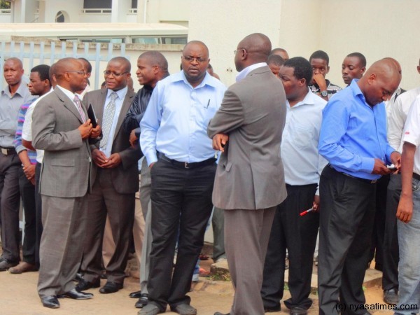 Some of the journalists were also present with Anthony Kasunda and Grecian Tukula sharing notes....Photo Jeromy Kadewere