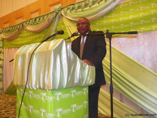 Sulom boss Botomani delivering his speech.-Photo by Paul Mutharike/Nyasa Times
